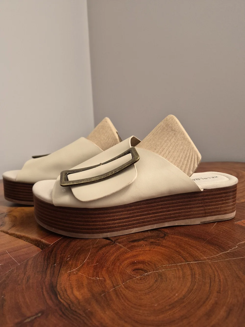 Kelsi Dagger Brooklyn Dover Platform Sandals Antique Brass Buckle - 8